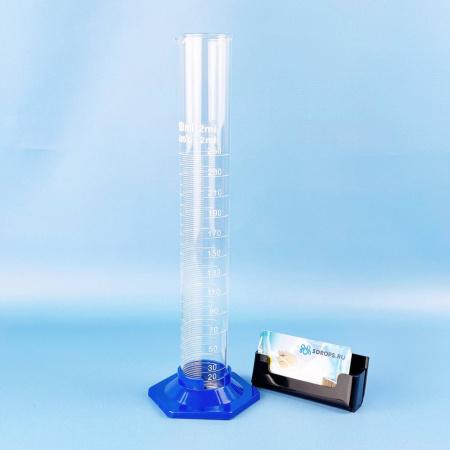 Цилиндр мерный 5drops 3-250-2, 250 мл, стекло, с пластиковым основанием, с носиком, градуированный