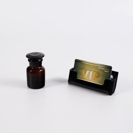 Склянка (штанглас) 5drops, 30 мл, темное стекло, с притёртой пробкой, широкое горло