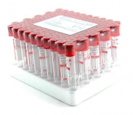 Пробирки вакуумные для исследования сыворотки без наполнителя 13х100 мм, 5 мл,пластик, упаковка 100 шт - Под заказ