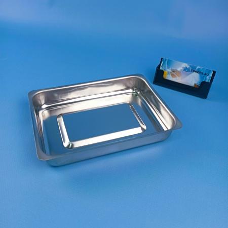 Лоток прямоугольный из нержавеющей стали 200х150х25 мм на 500 мл