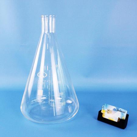 Колба коническая (Эрленмейера) КН-2-5000-50, 5000 мл, горло 50 мм, без шлифа