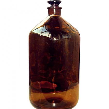 Склянка (штанглас), 10000 мл, темное стекло, с притёртой пробкой, узкое горло - В наличии