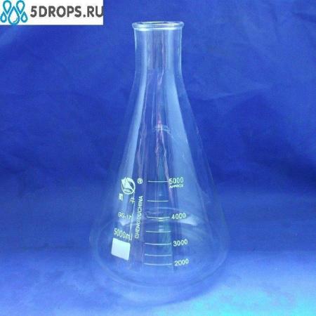 Колба коническая (Эрленмейера) КН-2-5000-65, 5000 мл, горло 65 мм, без шлифа