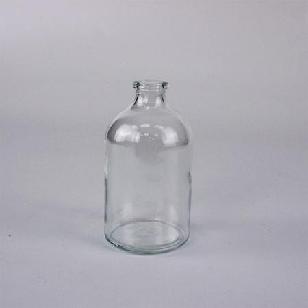 Флакон 100 мл инъекционный, светлое стекло 3-го класса, 5drops-ФЛС1-100, круглый скат, 63 шт, G20, гладкое горло, без пробки