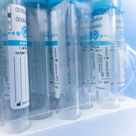 Пробирки вакуумные с цитратом натрия 3,2%, 8,1 мл, 16х100 мм, пластик, 100 шт, для коагулологических исследований, СV