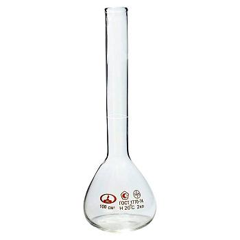 Колба мерная 1-100-2, 100 мл, 2 класс точности, без пробки