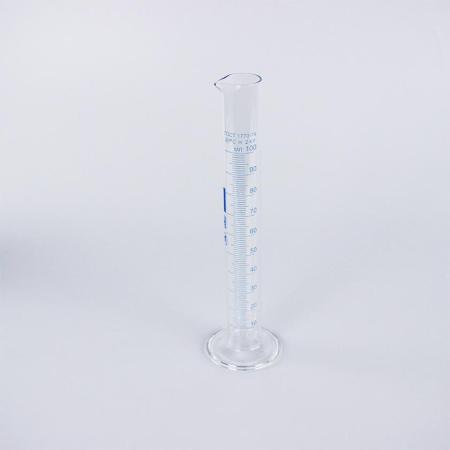 Цилиндр мерный 1-100-2, 100 мл, со стеклянным основанием, с носиком, (ГОСТ 1770-74)