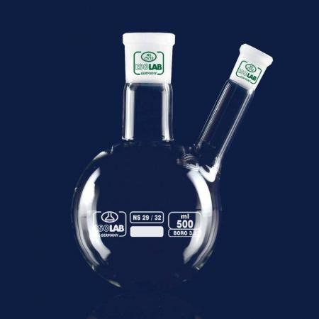 Колба круглодонная двугорлая КГУ-2-1-4000, 4000 мл, шлифы 29/32-14/23