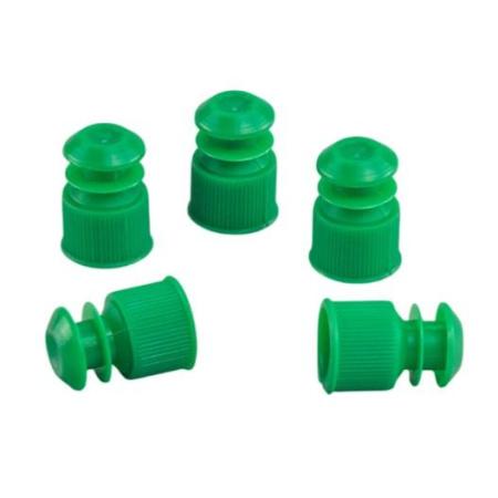 Пробки для пробирок диаметром 12 мм, пэт, зеленые, 1000 шт/упак - В наличии