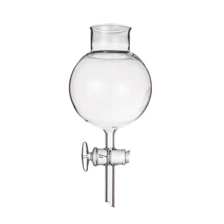 Воронка делительная 500 мл, шарообразная, гладкое горло 40 мм, со стеклянным краном, (ГОСТ 1770-74) - В наличии