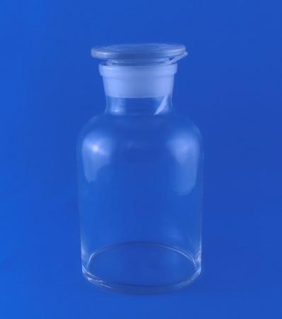 Склянка для реактивов, 1000 мл, светлое стекло, с притёртой пробкой, широкое горло - В наличии