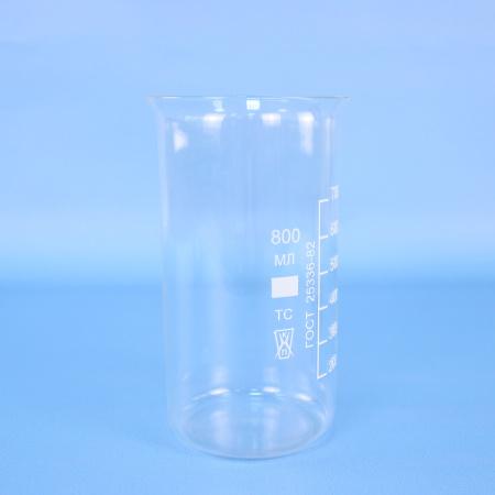 Стакан лабораторный высокий В-2-800, 800 мл, без носика (ГОСТ 25336-82)