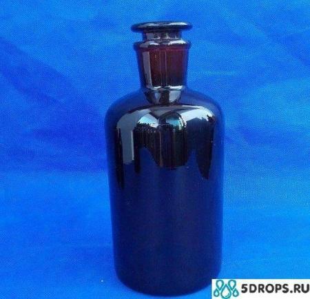 Склянка (штанглас), 1000 мл, темное стекло, с притёртой пробкой, узкое горло