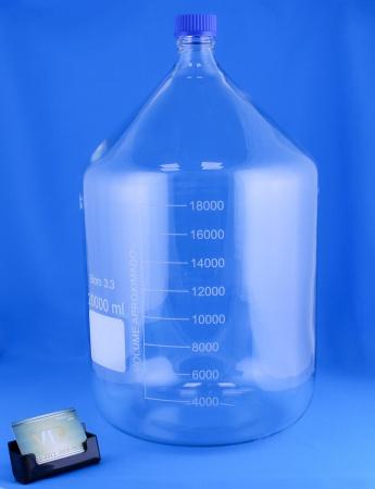 Банка для реактивов 5drops GL45, 20000 мл, стекло Boro 3.3, светлое стекло, с винтовой крышкой, градуированная