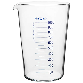 Мензурка стеклянная мерная, 1000 мл