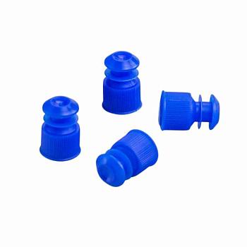 Пробки для пробирок диаметром 12 мм, пэт, голубые, 1000 шт/упак