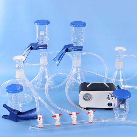 Многоканальная система вакуумной фильтрации 5Drops: "Multi-Filter Manifold" на 4 установки по 500 мл + мембранный насос VP-10 - В наличии