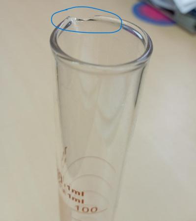 Уценка: Цилиндр мерный 1-100-2, 100 мл, со стеклянным основанием, с носиком, (ГОСТ 1770-74), скол - В наличии