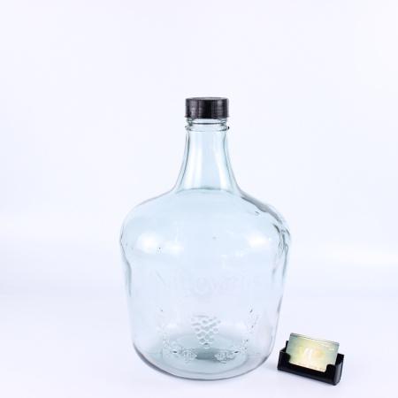 Стеклянная бутыль "Казацкий", 15 л, гладкая, светлое стекло