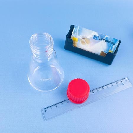 Колба коническая, 100 мл, стекло, с навинч. п/п крышкой