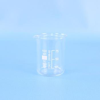 Стакан лабораторный низкий Н-1-100, 100 мл, с носиком (ГОСТ 25336-82) Стакан лабораторный низкий Н-1-100, 100 мл, с носиком (ГОСТ 25336-82)