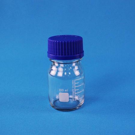 Банка для реактивов, 100 мл, светлое стекло, градуированная Банка для реактивов, 100 мл, светлое стекло, градуированная