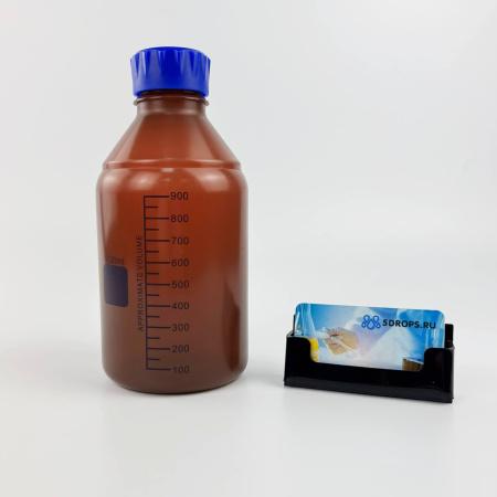 Банка для реактивов 5drops GL45, 1000 мл, полипропилен, темная, с синей винтовой крышкой