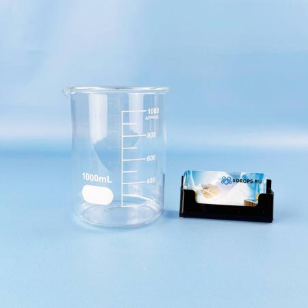 Стакан лабораторный низкий 5drops Н-1-1000, 1000 мл, стекло Boro 3.3, градуированный
