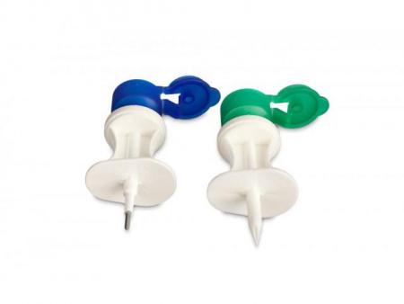 Устройство для многократного отбора (жидких) медикаментов SPIKE (Мини-Спайк): с а/б фильтром - цвет крышки ЗЕЛЕНЫЙ, 300 шт в уп. - Под заказ