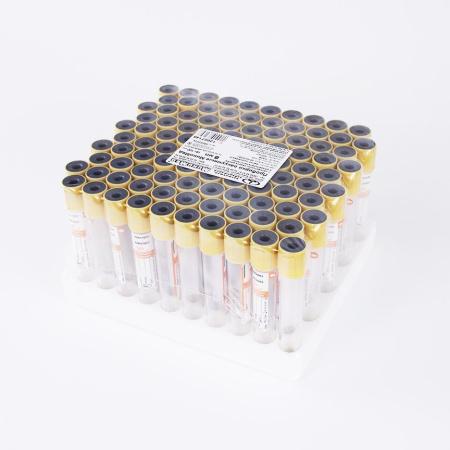 Пробирки вакуумные c активатором свертывания и гелем, 8 мл, 16х100 мм, 100 шт/упак, пластик, для исследования сыворотки