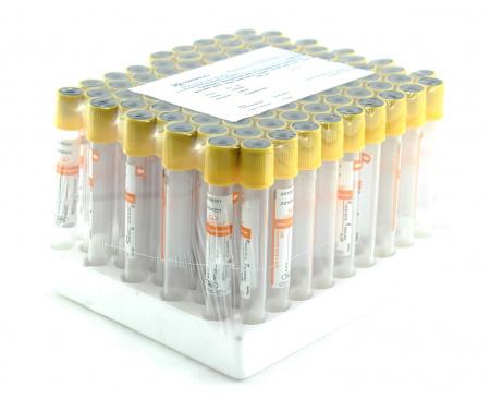 Пробирки вакуумные c активатором свертывания и гелем, 9 мл, 16х100 мм, 100 шт, пластик, для исследования сыворотки - Под заказ