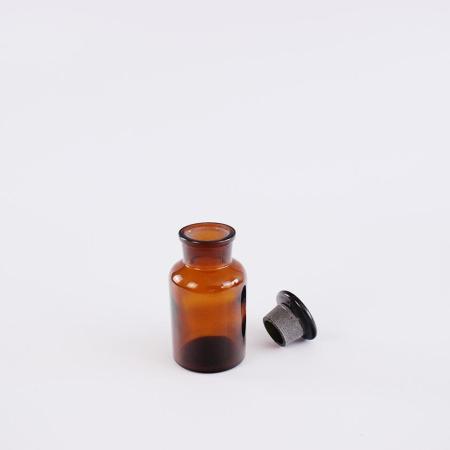 Склянка (штанглас), 125 мл, темное стекло, с притёртой пробкой, широкое горло