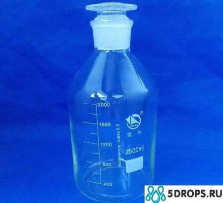 Склянка (штанглас), 2500 мл, светлое стекло, с притёртой пробкой, узкое горло