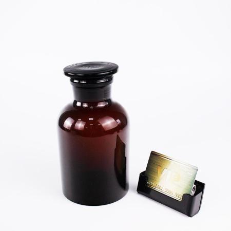 Склянка (штанглас), 1000 мл, темное стекло, с притёртой пробкой, широкое горло