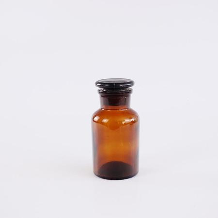 Склянка (штанглас), 125 мл, темное стекло, с притёртой пробкой, широкое горло