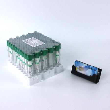 Пробирки вакуумные с литий гепарином, 6 мл, 13х100 мм, 100 шт, пластик, для исследования плазмы