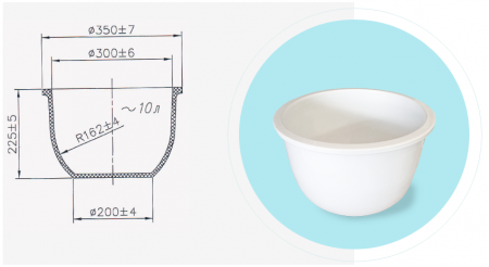 Бак, 10 л, фарфор - Под заказ