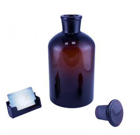 Склянка (штанглас) 5drops, 2500 мл, темное стекло, с притёртой пробкой, узкое горло