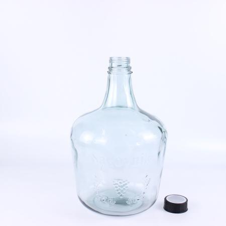 Стеклянная бутыль "Казацкий", 15 л, гладкая, светлое стекло