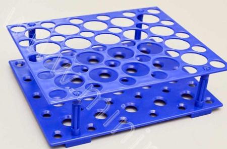 Штатив для пробирок диам., 17/28 мм, 30/20 гнезд, АБС-пластик, голубой - В наличии