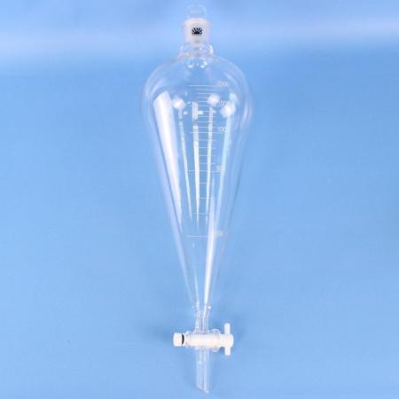 Воронка делительная грушевидная ВД-3-2000, 2000 мл, с фторопластовым краном, ISO 4800