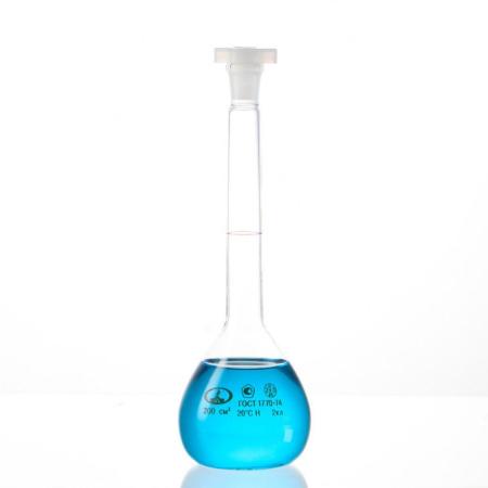 Колба мерная 2а-200-2, 200 мл, 2 класс точности, пластиковая пробка, без шлифа - В наличии