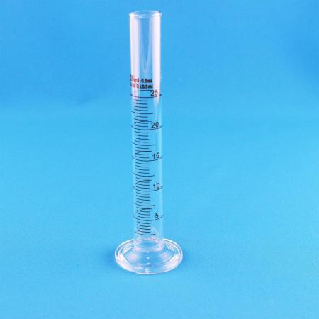 Цилиндр мерный 5drops 1-25-2, 25 мл, стекло Boro 3.3, со стеклянным основанием, с носиком, градуированный