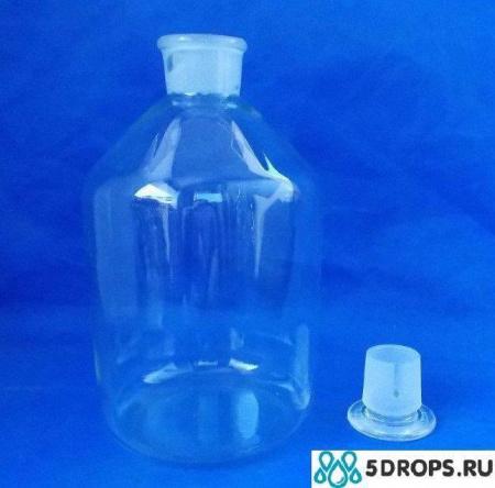 Склянка (штанглас), 5000 мл, светлое стекло, с притёртой пробкой, узкое горло