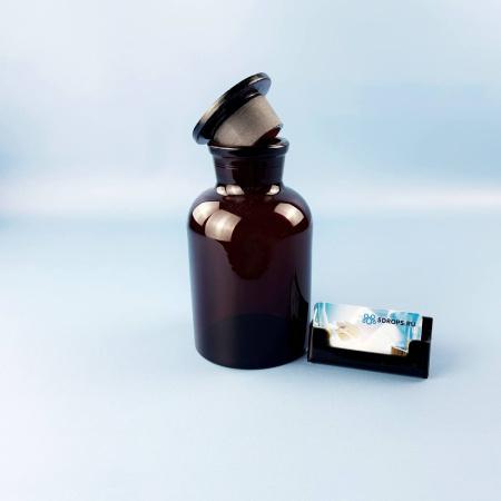 Склянка (штанглас) 5drops, 1000 мл, темное стекло, с притёртой пробкой, широкое горло