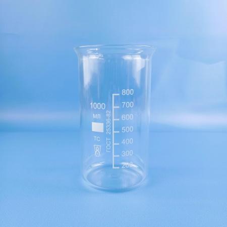 Стакан лабораторный высокий В-2-1000, 1000 мл, без носика (ГОСТ 25336-82) - В наличии