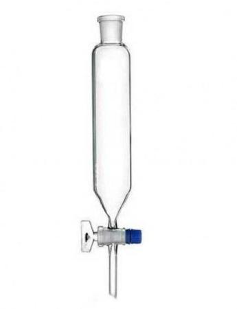 Воронка делительная ВД-1-1000 мл, цилиндрическая, с градуировкой, стекл.кран, пласт., пробка, (ГОСТ 25336-82) - В наличии