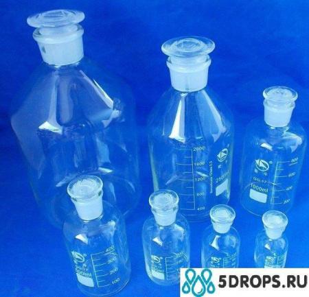 Склянка (штанглас), 2500 мл, светлое стекло, с притёртой пробкой, узкое горло