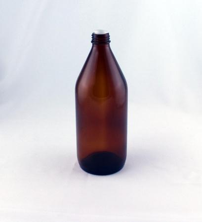 Бутыль БВ-1-1000 стеклянная темного янтарного цвета 1000 мл, с прокладкой