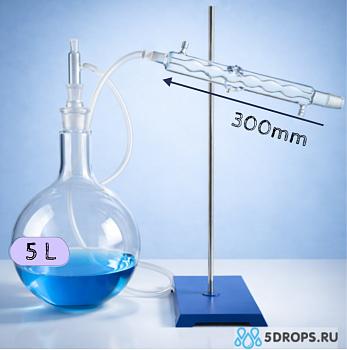 Стеклянный дистиллятор "Аллина" на 5 литров с шариковым холодильником на 6 шаров